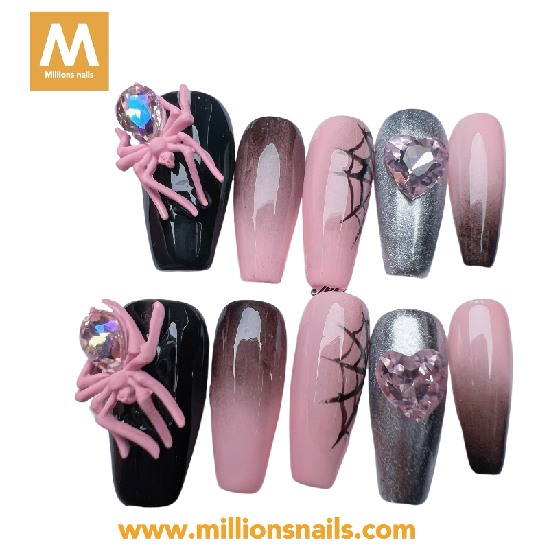 Ballerina black silver pink colour with pink spider